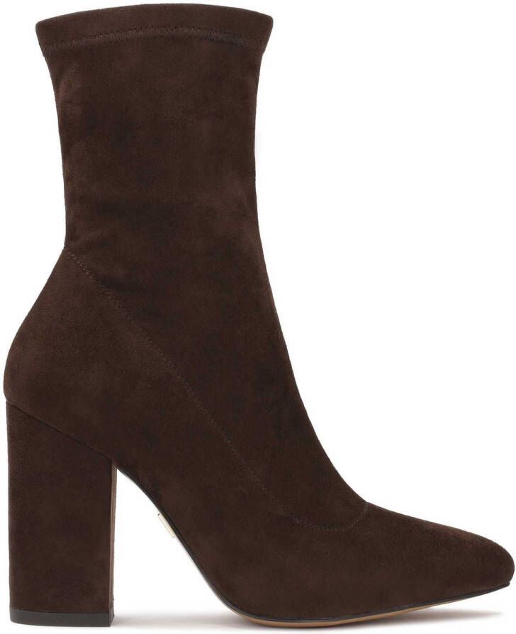 Kazar Donkerbruine stoffen laarzen met een paal Brown Dames