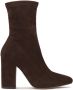 Kazar Donkerbruine stoffen laarzen met een paal Brown Dames - Thumbnail 1