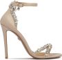Kazar Versierde kanten stoffen sandalen Beige Dames - Thumbnail 1