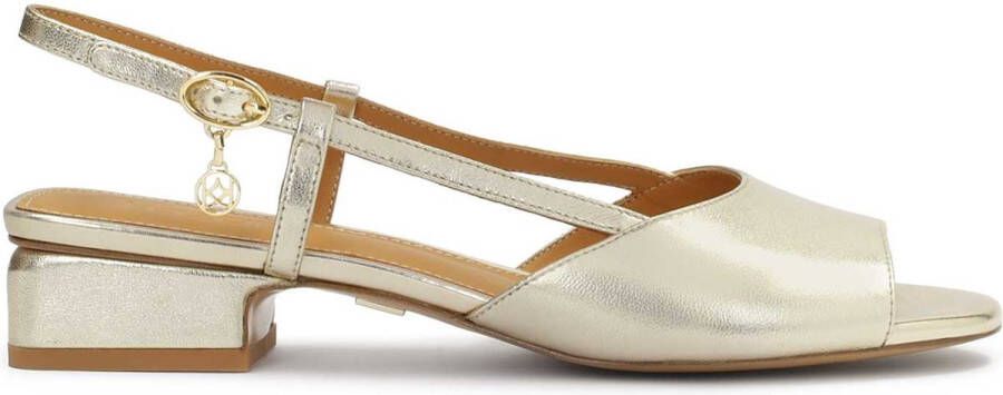 Kazar Eleganckie złote sandały z paskiem na piętę|79315-01-13|35