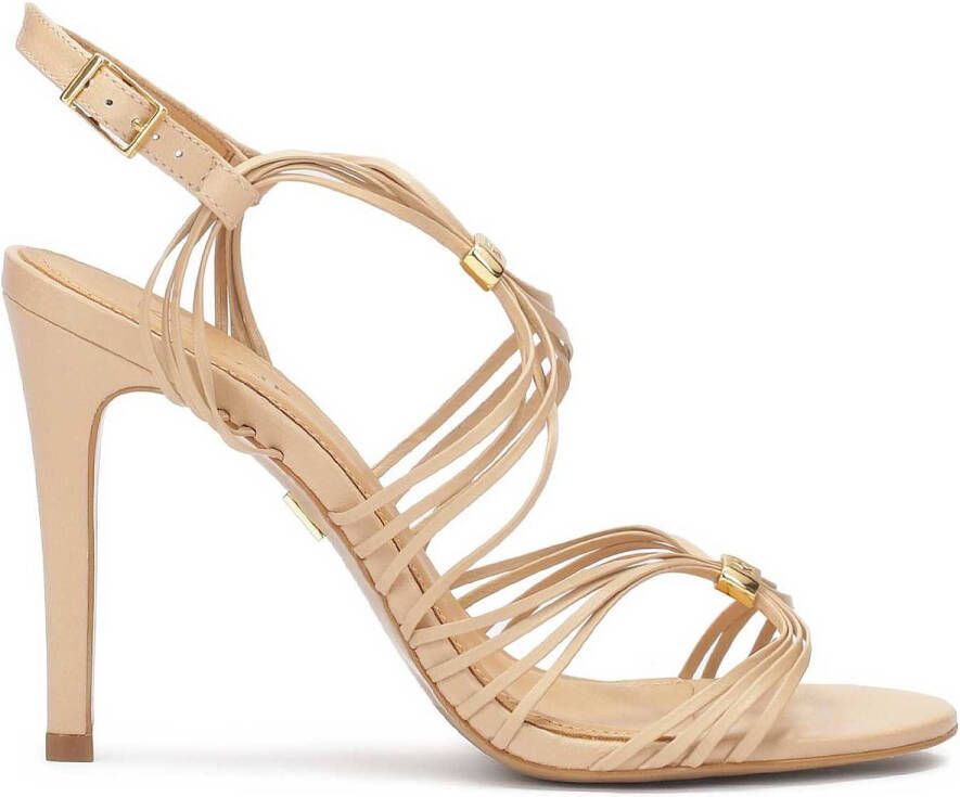 Kazar Elegant beige sandals on a slender stiletto heel