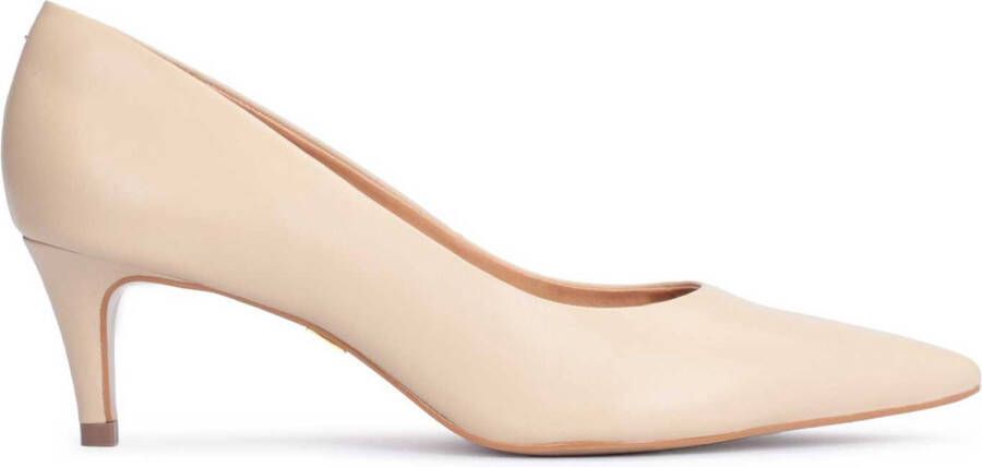 Kazar Elegante beige pumps op een lage dunne hak Beige Dames