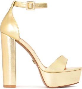 Kazar Elegante gouden sandalen met hoge hak en plateau