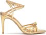 Kazar Elegante gouden sandalen met schuine bandjes - Thumbnail 1