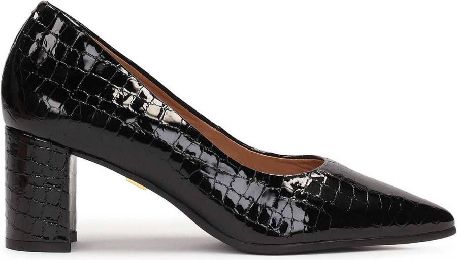 Kazar Embossed patent leather pumps