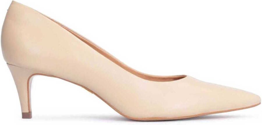 Kazar Elegante beige pumps op een lage dunne hak Beige Dames