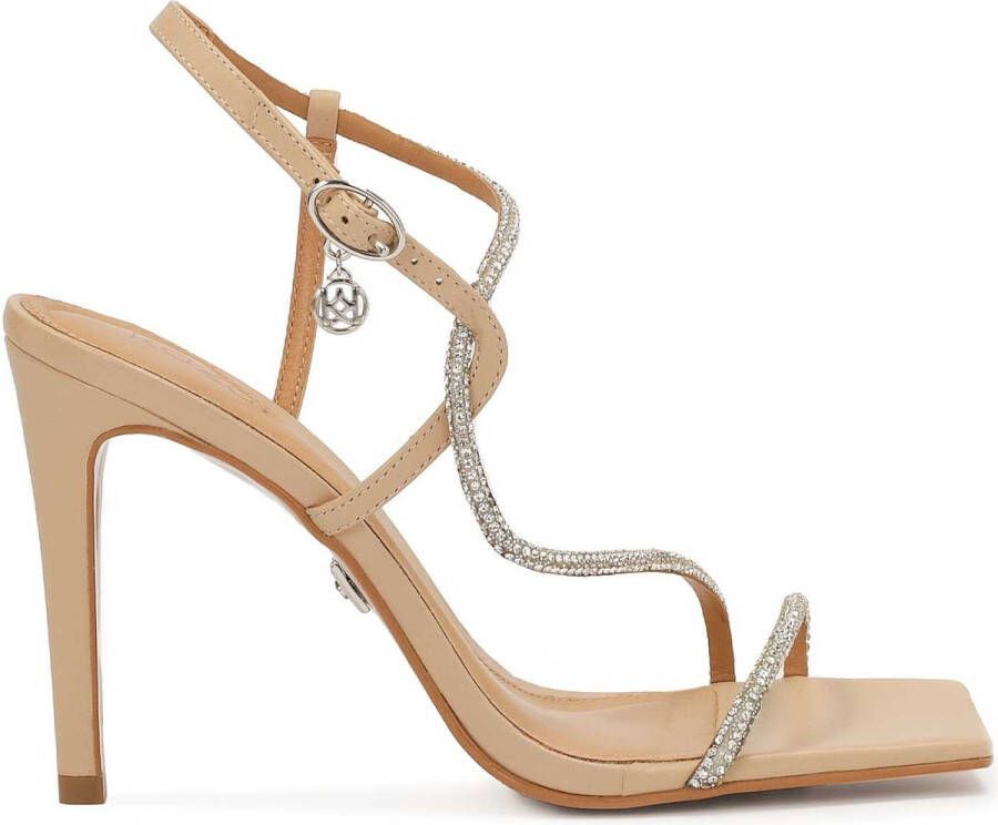 Kazar Evening cross-strap sandals with rhinestones