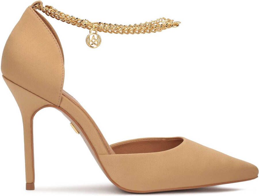 Kazar Fabric pumps embellished with a chain at the ankle