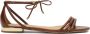 Kazar Platte bruine sandalen vastgebonden met een teenring Brown Dames - Thumbnail 1
