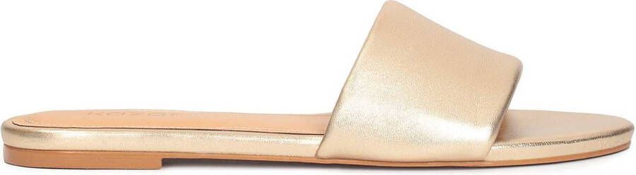 Kazar Flat golden leather mule