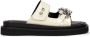 Kazar Platte leren muilen met elegante decoratie White Dames - Thumbnail 1