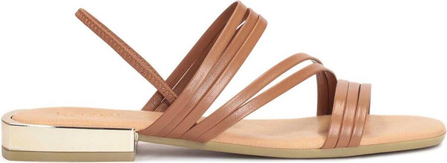 Kazar Flat leather sandals with a metal heel
