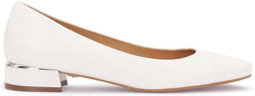 Kazar Platte witte leren pumps White Dames