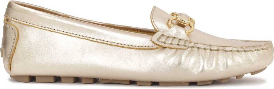 Kazar Gold classic moccasins with metal embellishment