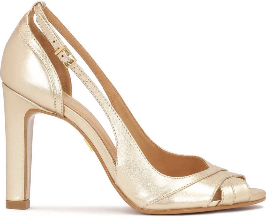 Kazar Gold open-toe pumps