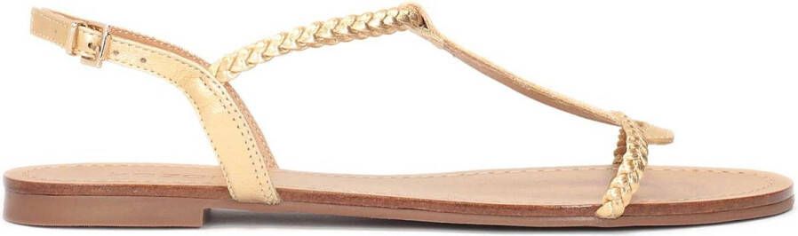 Kazar Gold sandals on a flat sole
