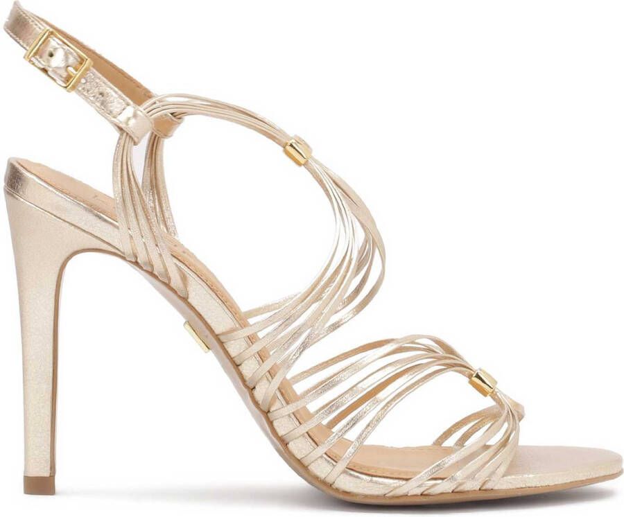 Kazar Gouden stiletto sandalen met dunne bandjes Yellow Dames