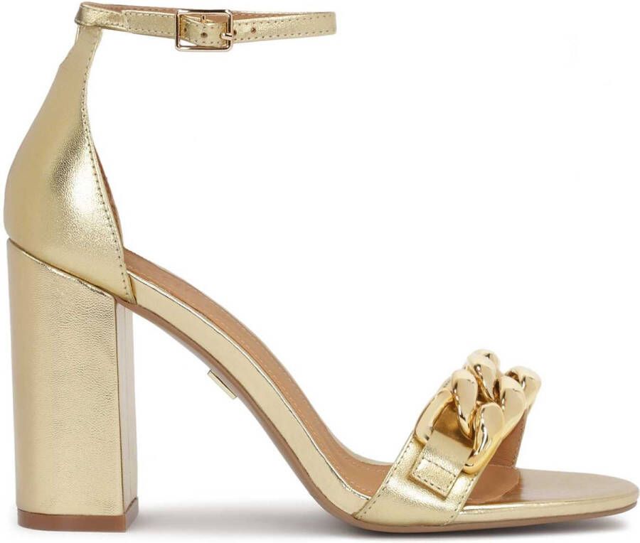 Kazar Golden block heel sandals with a covered heel