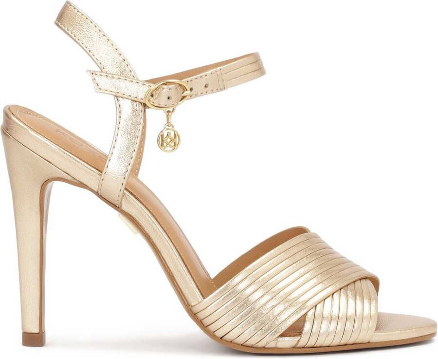 Kazar Golden leather sandals with criss-cross straps