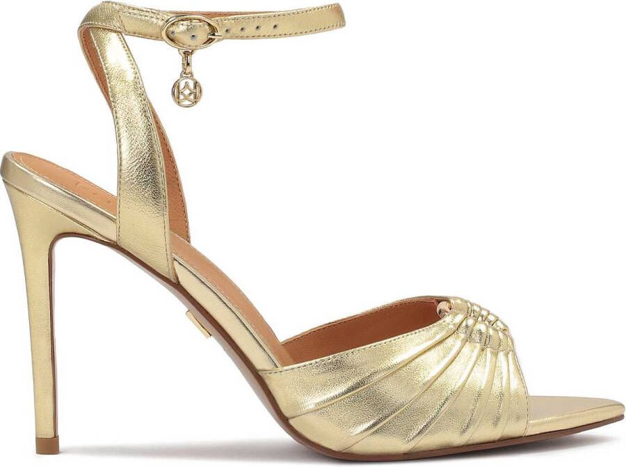 Kazar Golden leather sandals with pleats