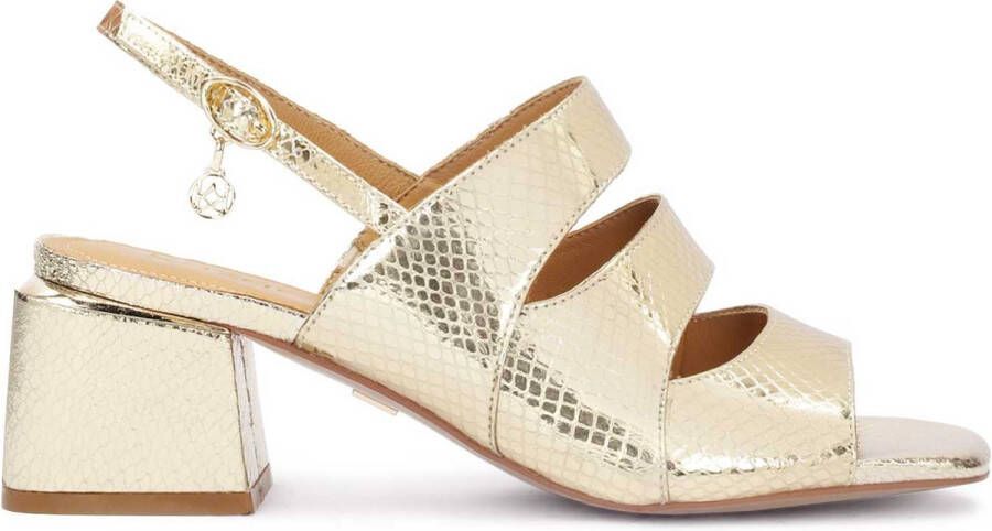 Kazar Gouden sandalen gemaakt van reliëfleer Yellow Dames