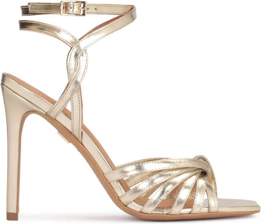 Kazar Gouden sandalen voor dames met kruisende bandjes