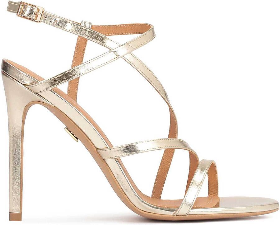 Kazar Gouden sandalen voor dames op een slanke stiletto
