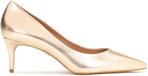 Kazar Gouden leren pumps met lage comfortabele hak