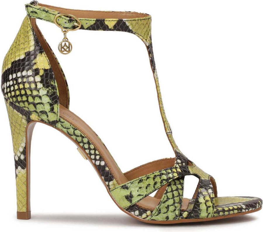 Kazar Green leather snakeskin pattern sandals
