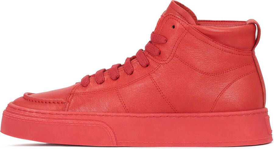 Kazar Rode Leren High-Top Sneakers Red Heren