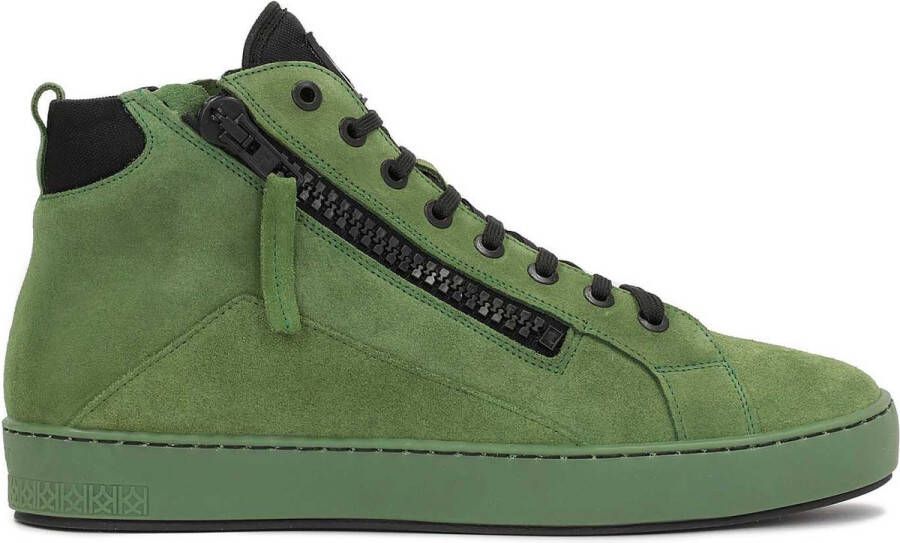 Kazar Heren sneakers van groen suède met hoog bovenwerk