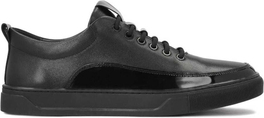 Kazar Zwarte Leren Sneakers met Elegante Inzetstukken Black Heren