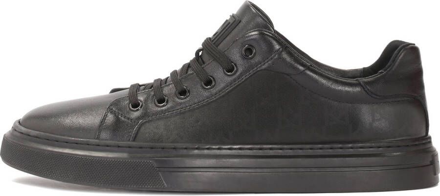 Kazar Heren sneakers van zwart leer met -monogrammen