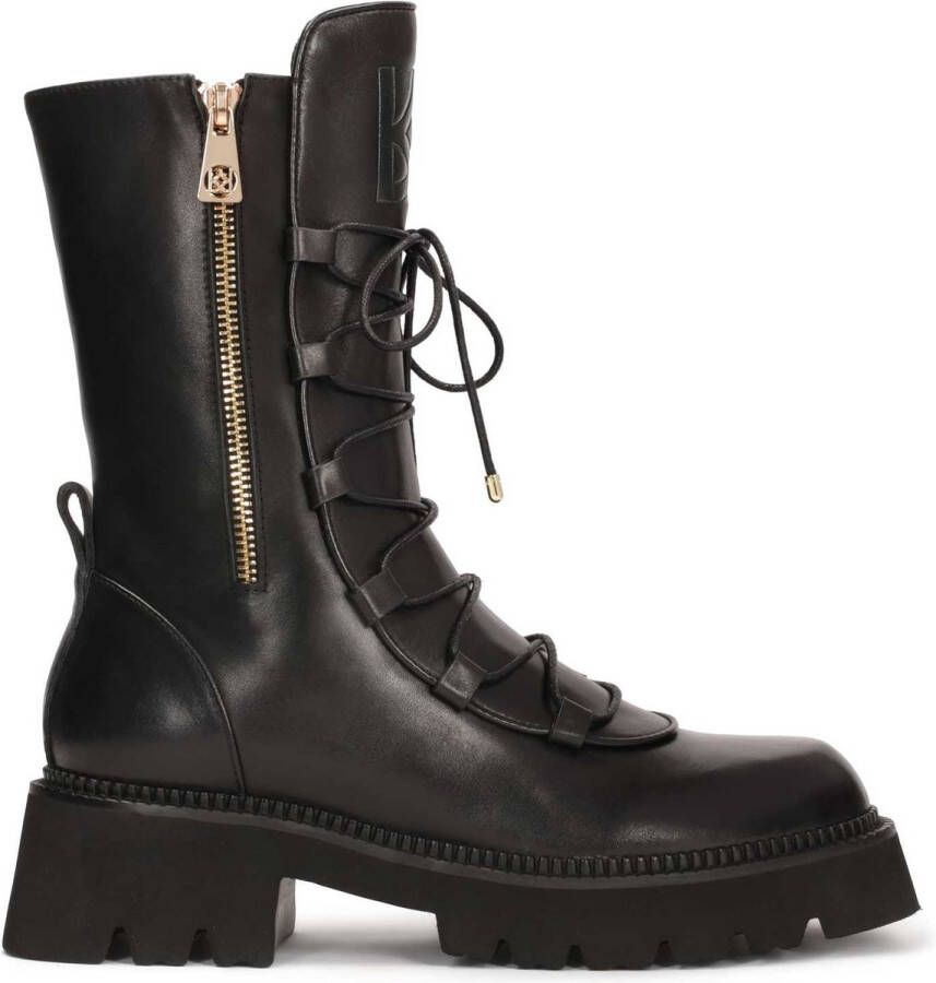 Kazar High leather boots decorated with zippers