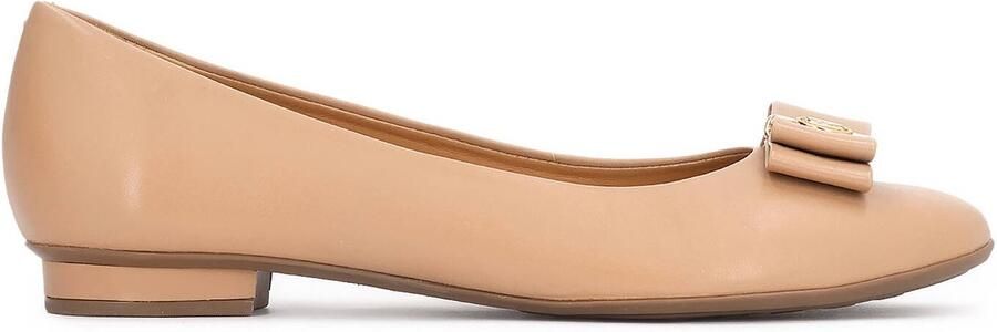 Kazar Beige leather ballerinas with a bow