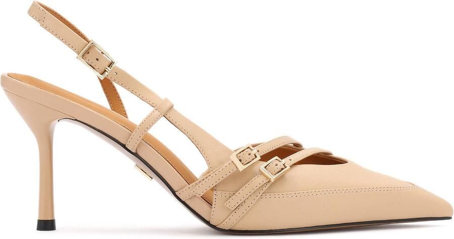 Kazar Beige pumps with open heels