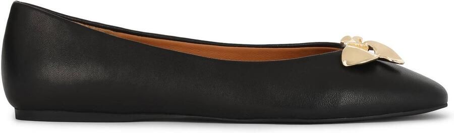 Kazar Black ballerinas with eye-catching brooch