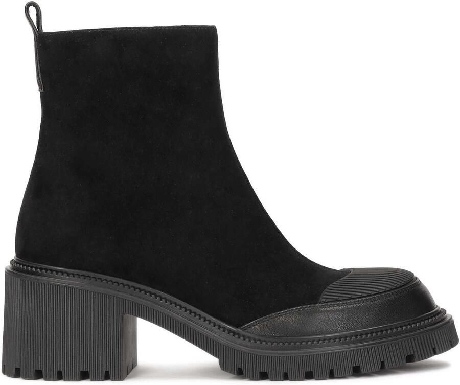 Kazar Black block ankle boots made of combined materials