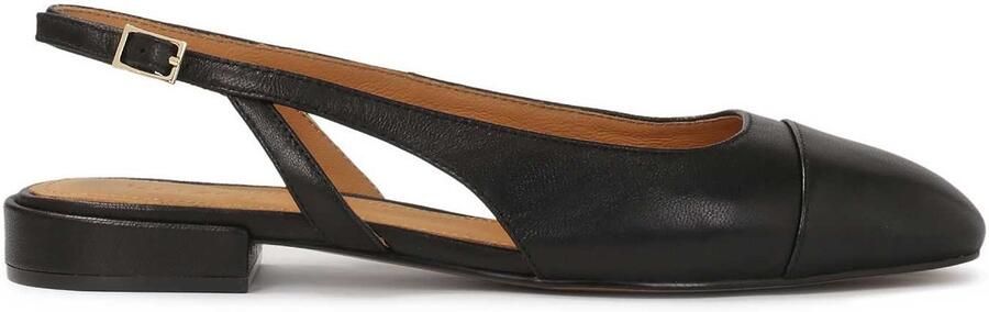 Kazar Zwarte platte pumps met uitgesneden bovendeel