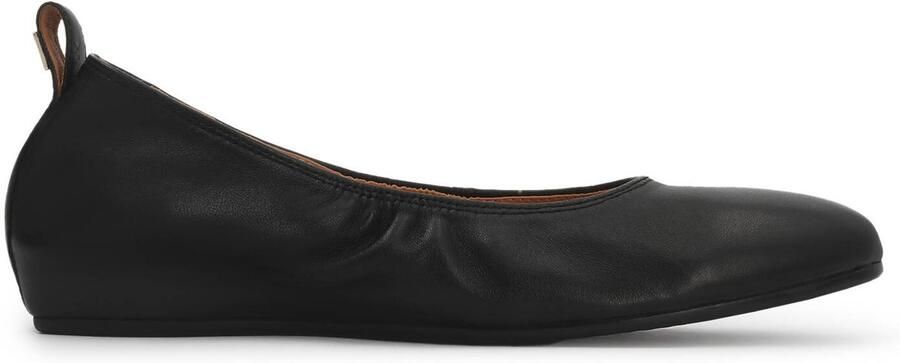 Kazar Black leather ballerinas with elastic trim