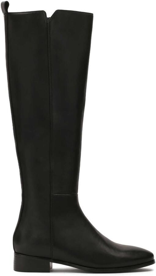 Kazar Zwarte leren laarzen met een uitsparing op de bovenkant Black Dames