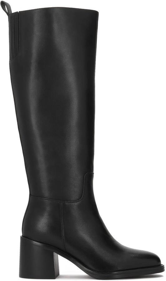 Kazar Black leather boots with block heel