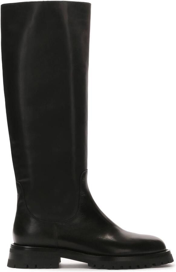 Kazar Black leather boots with slip-on upper