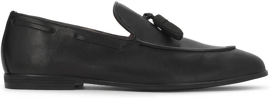 Kazar Black leather loafers with classic style clutches