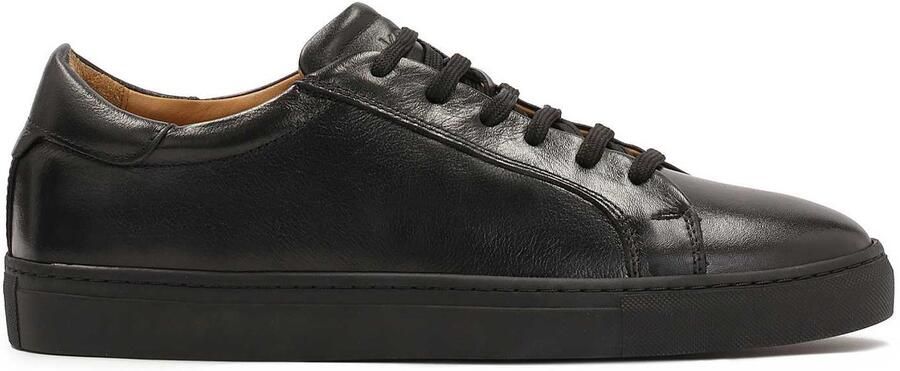 Kazar Black leather minimal style sneakers