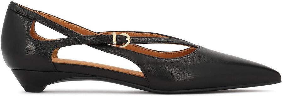 Kazar Black leather pumps with straps