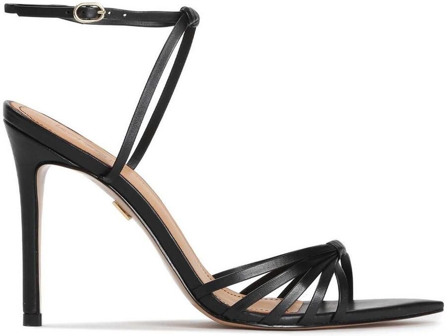 Kazar Zwarte leren sandalen op een slanke hak Black Dames