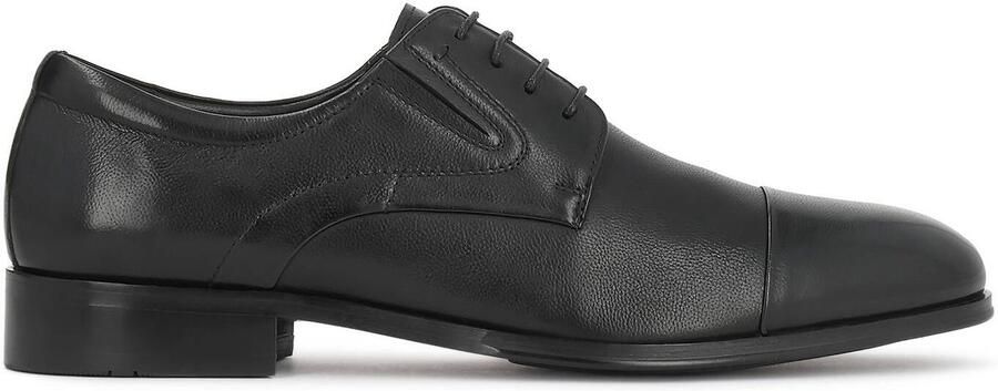 Kazar Black leather shoes men's derby with toe cap nose