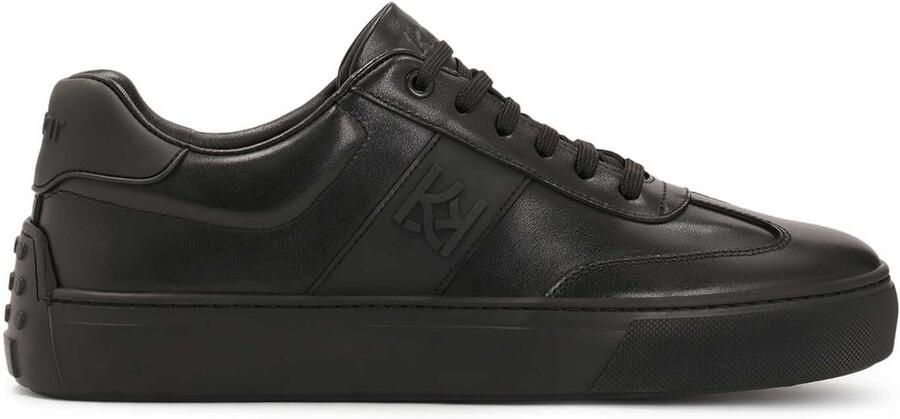 Kazar Black leather sneakers with rubber on the heel