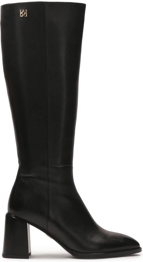 Kazar Zwarte leren stiletto laarzen